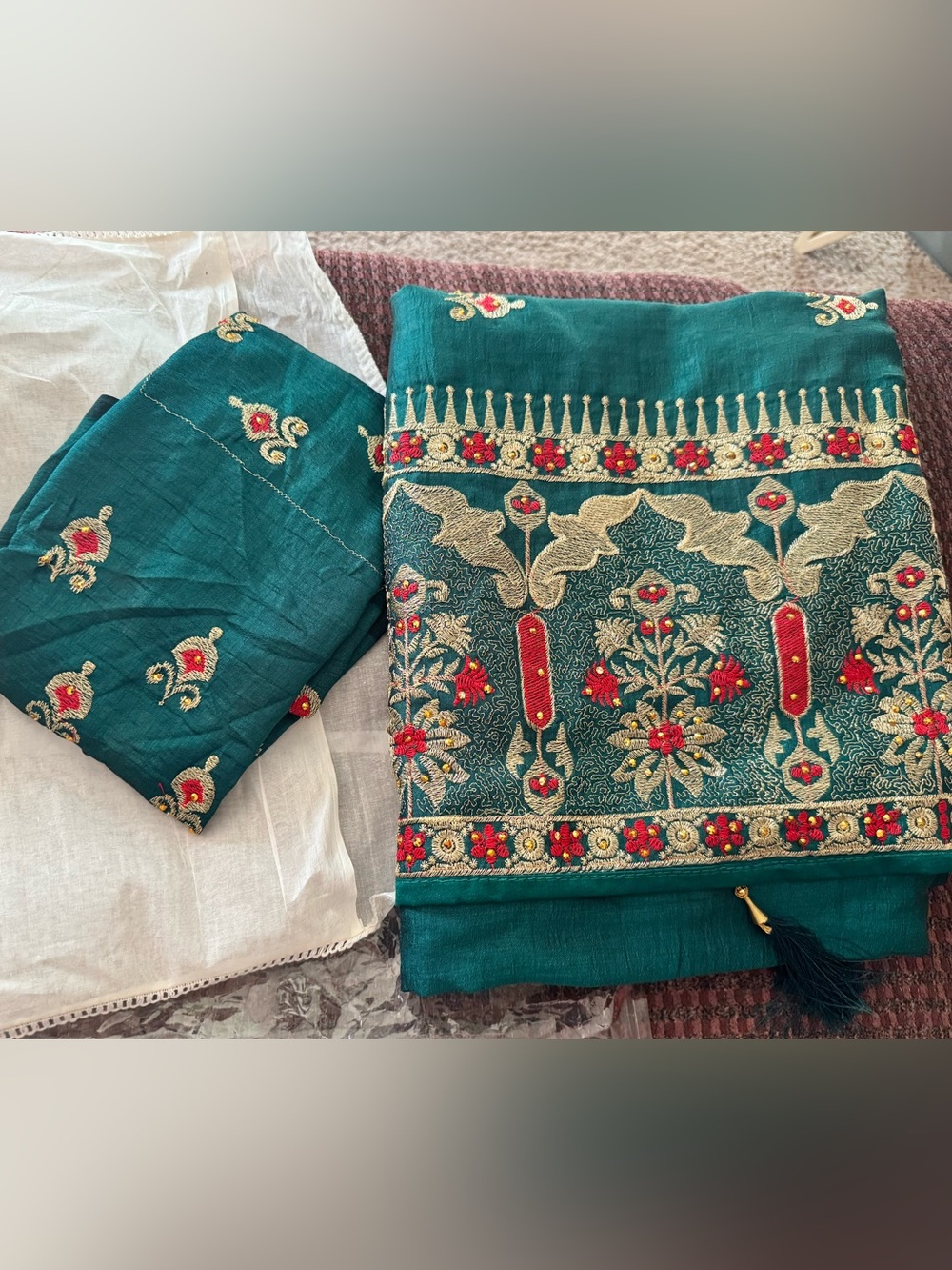 New Chiffon Saree for Wedding, Festive Wear -Heavy Embroidery Butti Premium